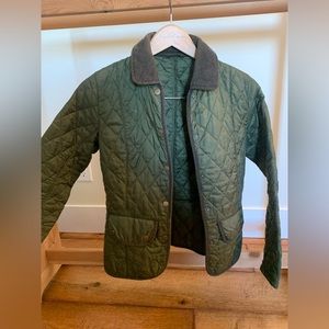 Barbour size small green jacket,